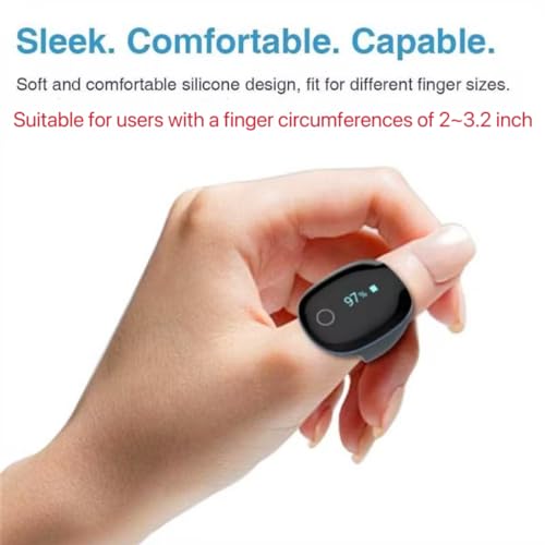 Wellue مقياس نبض الأكسجين Wellue O2Ring، مراقب تشبع الأكسجين في الدم Bluetooth SPO2 - جهاز استشعار O2 قابل للارتداء مع تذكير بالاهتزاز، تطبيق مجاني وتقارير على الكمبيوتر، قابل لإعادة الشحن - Image 2