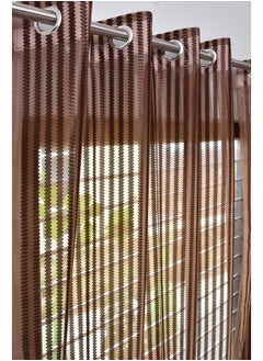 Homefab India Homefab India Sheer Polyester Door Curtain - 7ft, Brown  - Image 1