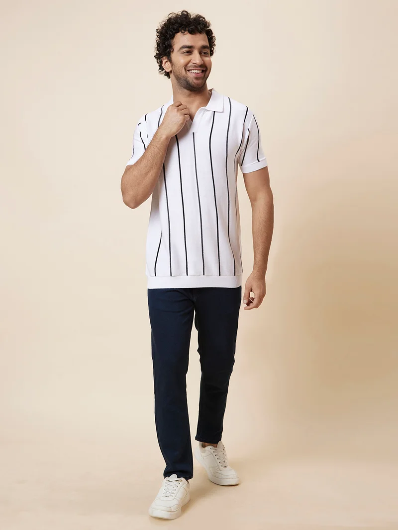 globus  Globus Men White Printed Cotton T-Shirt for Men | Best Price UAE
