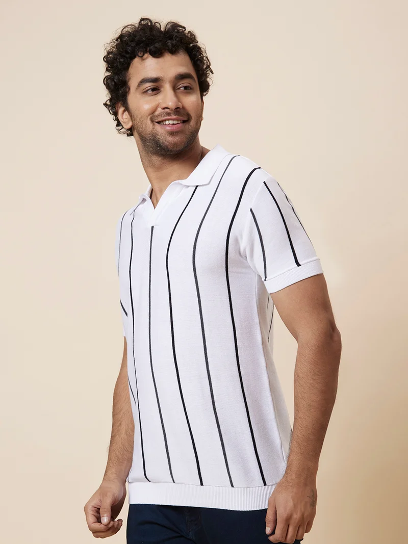 globus  Globus Men White Printed Cotton T-Shirt for Men | Best Price UAE