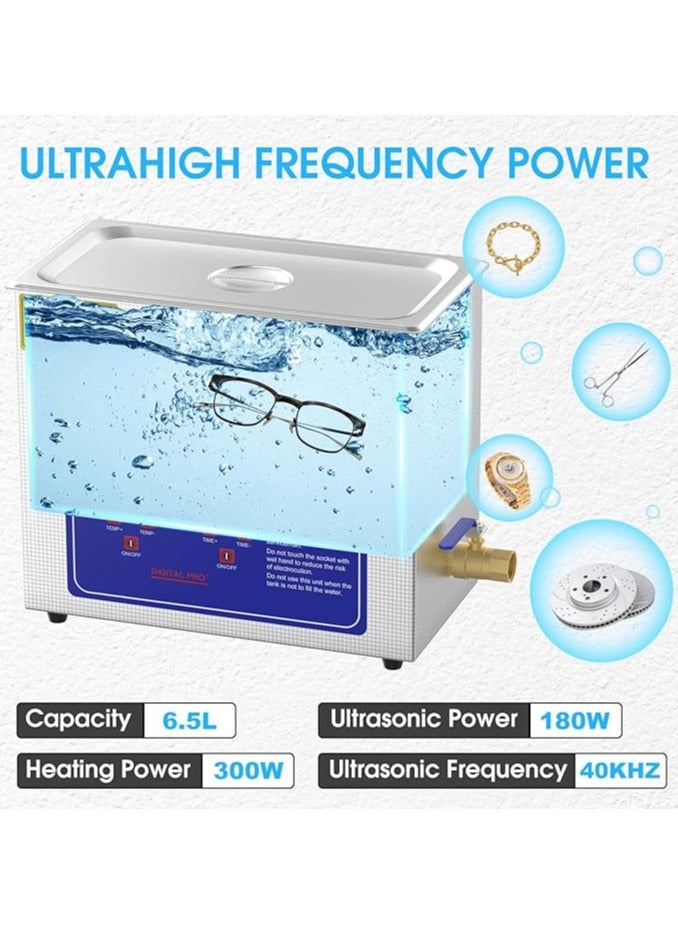 AROAQ 6.5L Professional Ultrasonic Cleaner Machine, 40kHz Digital Jewellery Ultrasonic Cleaner 304 Stainless Steel with Timer and Heater - Image 2