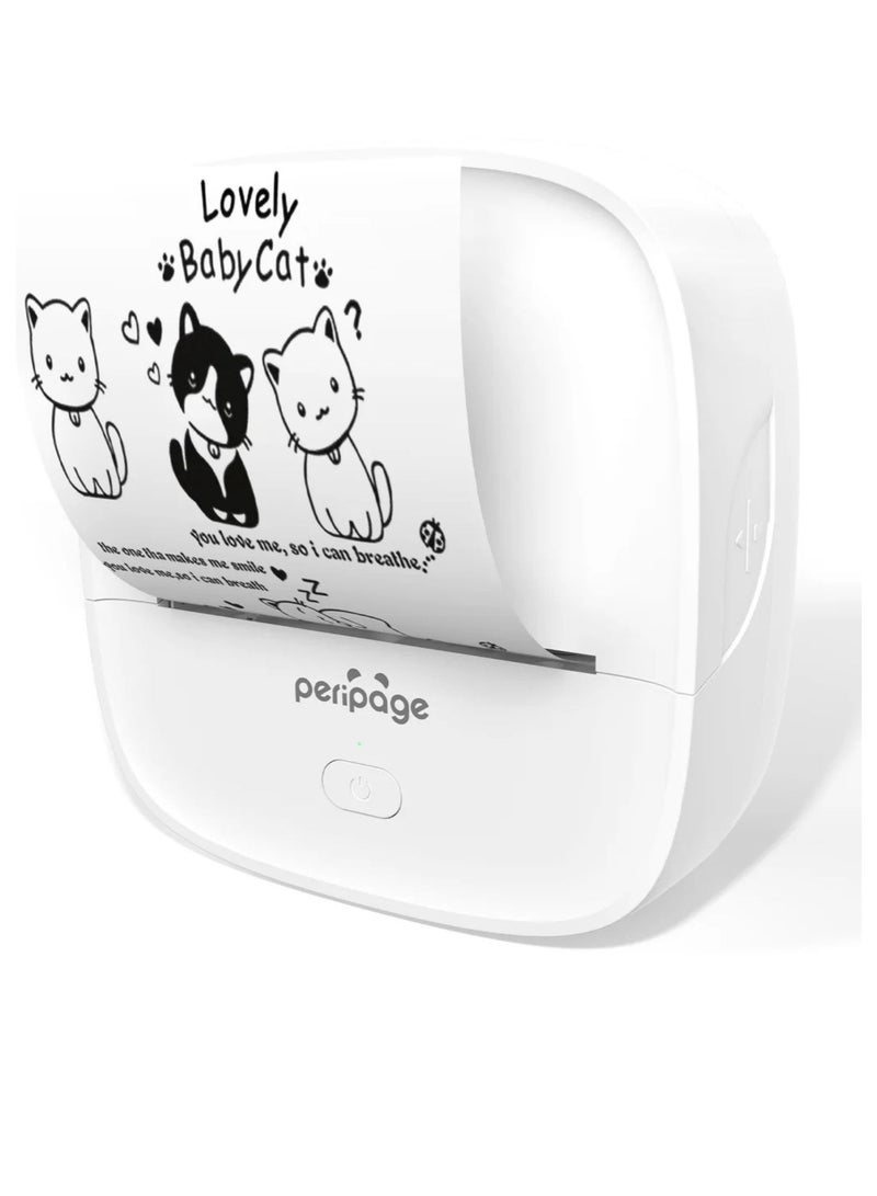 PeriPage P22  Mini Printer, Small Photo Printer for Study Photos Notes,Thermal Sticker Printers Compatible with IOS/Android, Label Maker Machine, White - Image 2