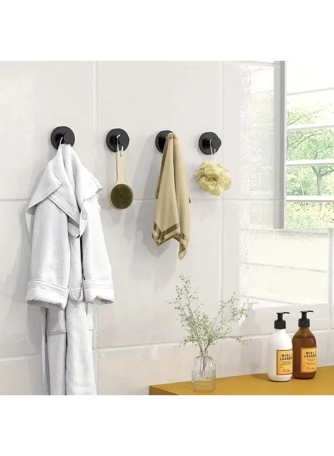 Black Shower Suction Cup Hook Heavy Duty Towel Hooks For Bathroom No Drilling - Image 3