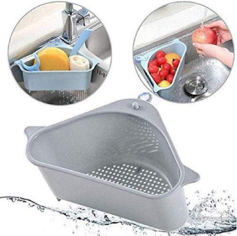 Lucc1n Sink Organizer Triangle Shape Wash Basin Storage Kitchen Sink Organizer Multi Functional - Image 2