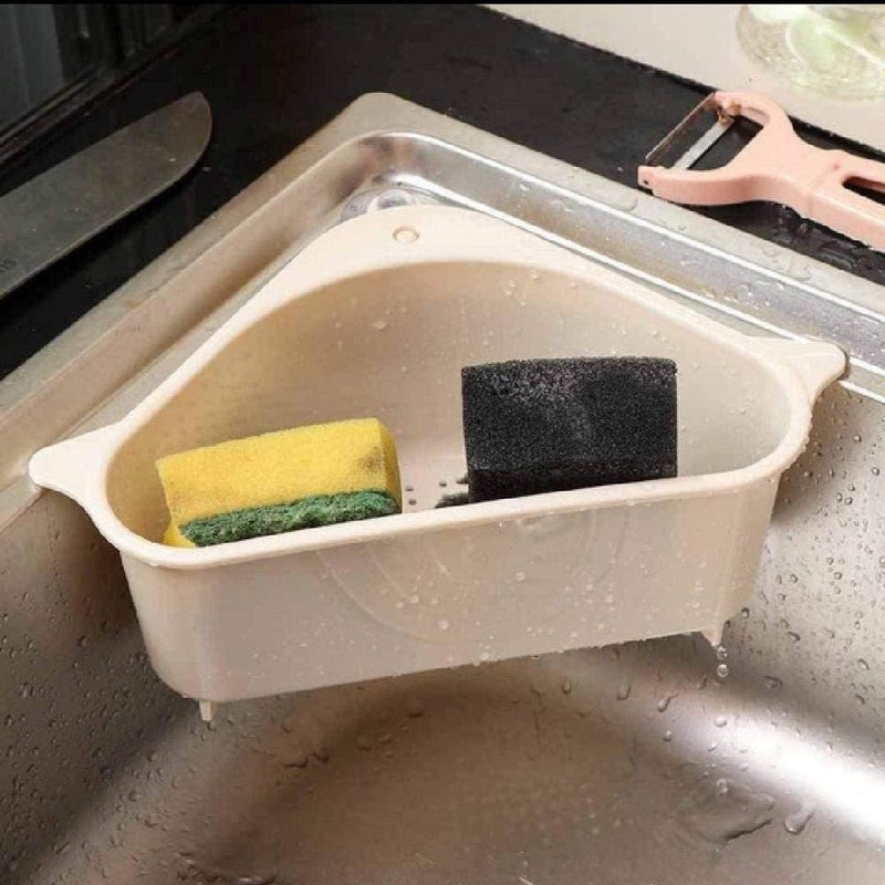 Lucc1n Sink Organizer Triangle Shape Wash Basin Storage Kitchen Sink Organizer Multi Functional - Image 4