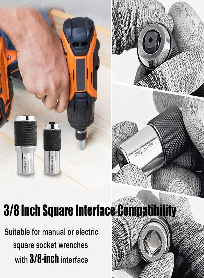 آيتش طقم مقابس صنبور Eyech من قطعتين، طقم مستخرج صنبور قابل للتعديل بمحرك 3/8 بوصة، أداة حامل صنبور للصنابير، والمثاقب، ومستخرجات البراغي (فولاذ سبائك) - Image 3