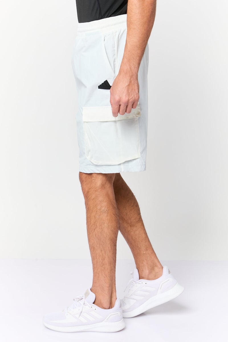 Adidas Men Sportswear Fit Training Shorts, Off White - Image 3