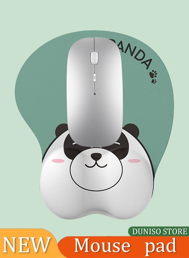 DUNISO Ergonomic Mouse Pad With Wrist Support, Panda Animal Mouse Pad, Non Slip PU Base 3D Gel Mouse Pad Wrist Support For Office Computer Laptop, Cute Panda Mousepad(Panda) - Image 1