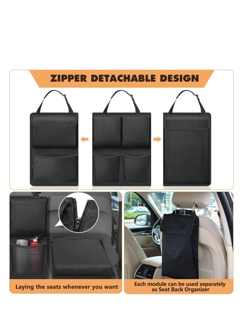 Cool Baby Car Trunk Organizer and Storage, Detachable Seat Back Hanging Organizers Storage with Zippers, Large Capacity Car Accessories Interior for Jeeps, SUVs, Vans (Black)  - Image 2