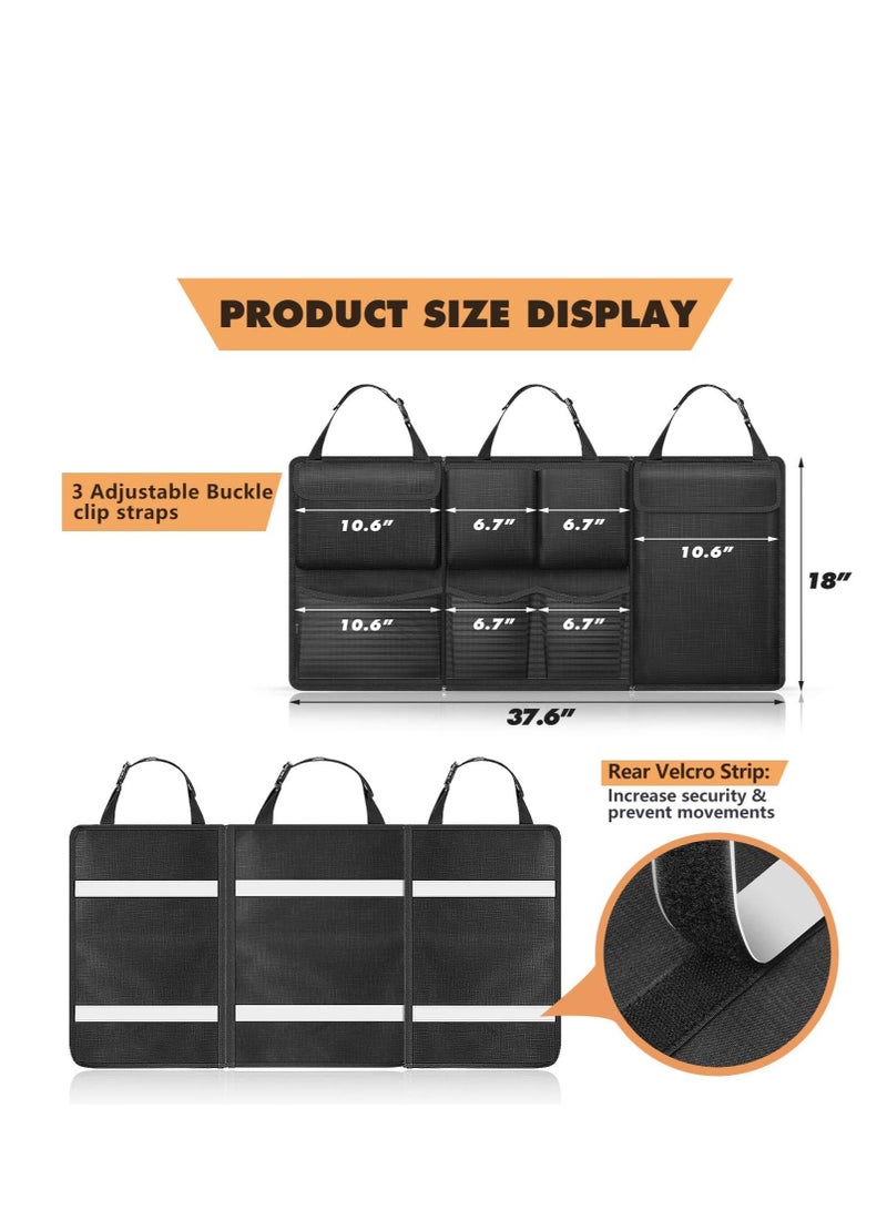 Cool Baby Car Trunk Organizer and Storage, Detachable Seat Back Hanging Organizers Storage with Zippers, Large Capacity Car Accessories Interior for Jeeps, SUVs, Vans (Black)  - Image 3