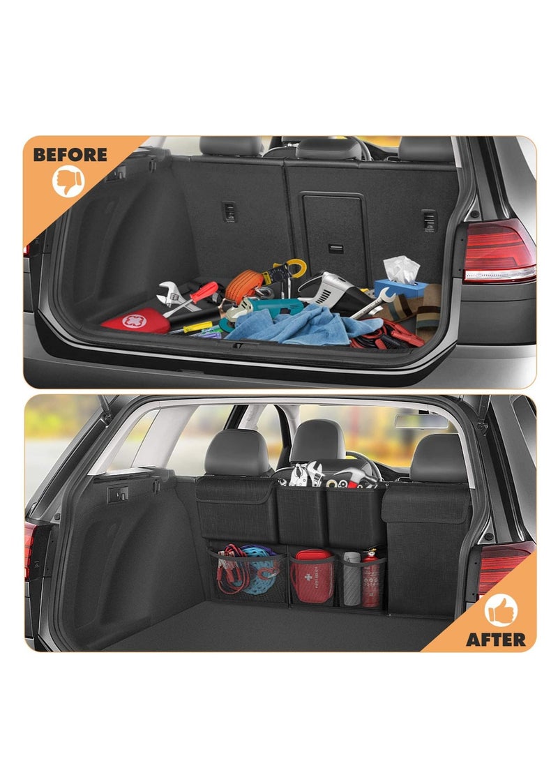 Cool Baby Car Trunk Organizer and Storage, Detachable Seat Back Hanging Organizers Storage with Zippers, Large Capacity Car Accessories Interior for Jeeps, SUVs, Vans (Black)  - Image 4