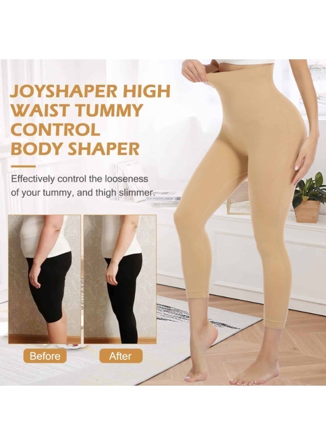 AZMARO High Waist Medical Compression Leggings, Graduated Pressure Opaque Tights for Varicose Veins Relief, Postpartum Tummy Control — Size L (Nude) - Image 2