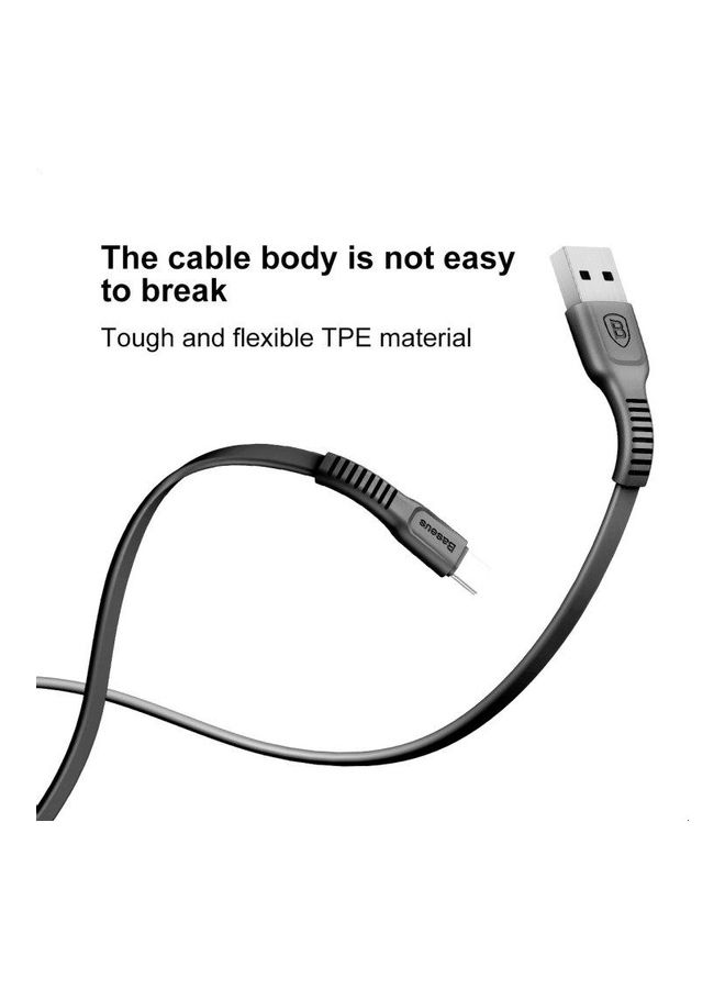 بيسوس كابل بمنفذ USB Type-C تيار 3 أمبير من سلسلة تاف أسود - Image 3
