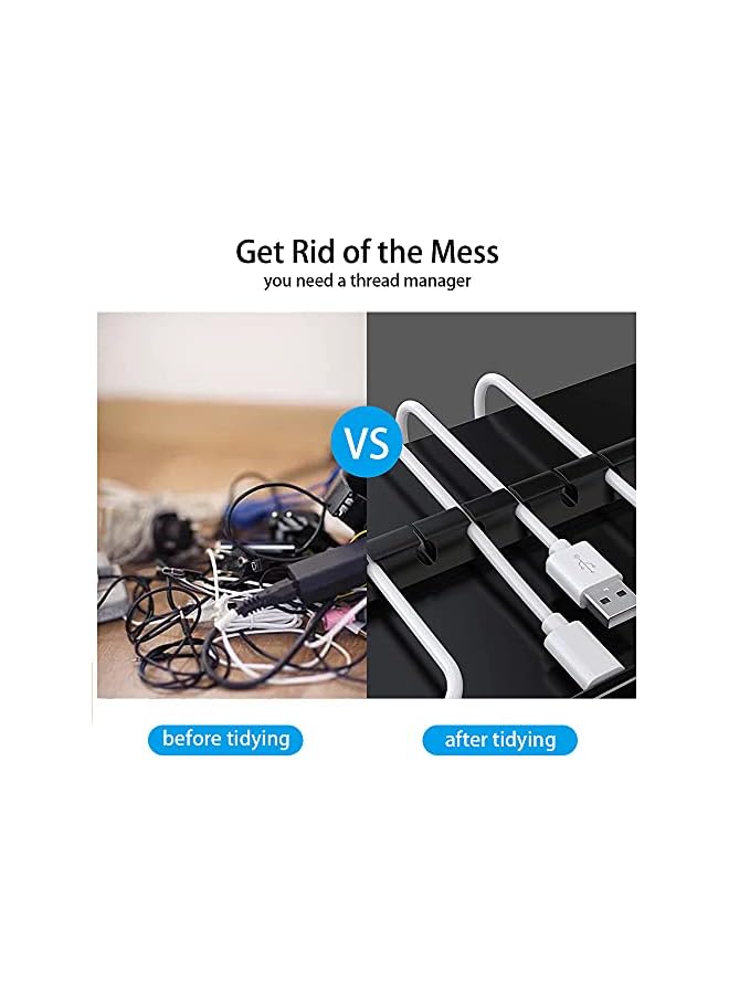 Green Tiger Cable Clips Holder Cord Management Organizer 3PCS, Self Adhesive Cord Holders for Power Cords and Charging Accessory Cables, Desktop Organizer Car Organizer Mouse cable PC Office and Home Black - Image 4