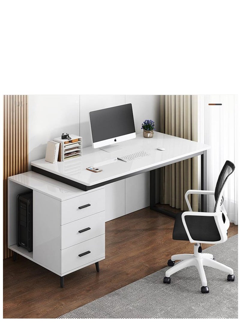 جولدن مكتب كمبيوتر متعدد الوظائف للمكتب المنزلي 120 سم مع 3 أدراج - Image 1