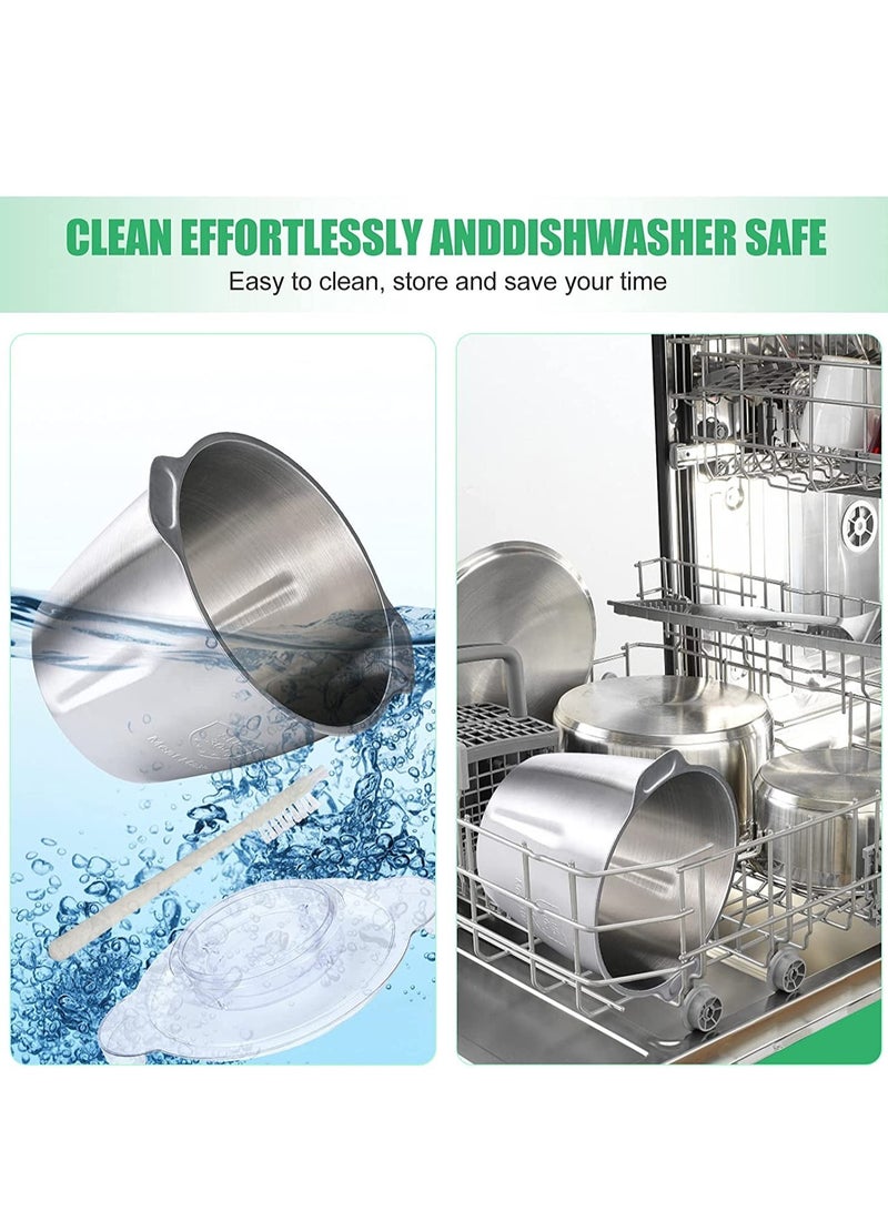 عربست مفرمة اللحم الكهربائية 3L متعددة الوظائف الفولاذ المقاوم للصدأ المطبخ الغذاء المعالج للحوم الخضروات البصل والثوم والفواكه والمكسرات 2-سرعة التحكم الغذاء المفرمة للمطبخ المنزلي المطاعم - Image 5