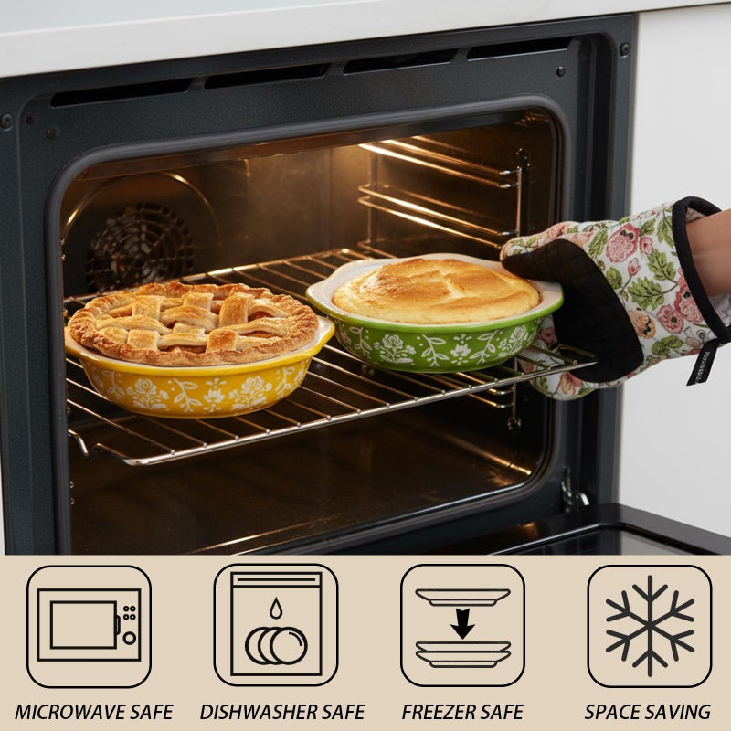 Bekith 4 Pack Ceramic Mini Pie Pans, 6 Inches Fluted Dish Pie Plate, Nonstick Small Quiche Baking Dish Mini Tart Pan, Microwave & Oven Safe - Image 5