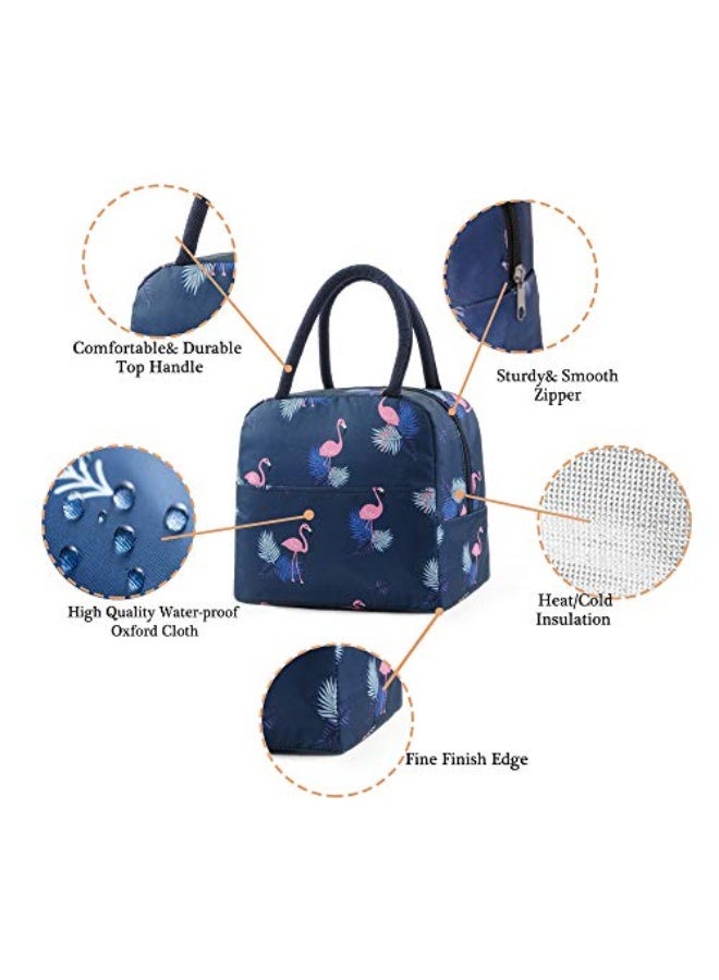 Binoster Binoster Insulated Lunch Bag Tote Bag for Women Wide Open Insulated Cooler Bag Water-resistant Thermal Leak-Proof Lunch Organizer For Men Girls Outdoor Picnic Work (Dark Blue) - Image 2