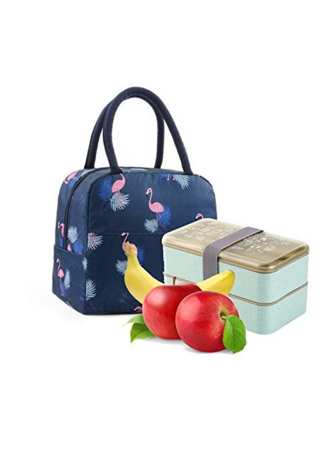 Binoster Binoster Insulated Lunch Bag Tote Bag for Women Wide Open Insulated Cooler Bag Water-resistant Thermal Leak-Proof Lunch Organizer For Men Girls Outdoor Picnic Work (Dark Blue) - Image 4