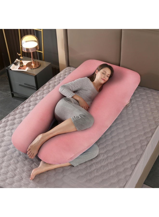 Bluejw 80x155cm U-Shaped Full Body Cotton Pregnancy Pillow, Detachable Soft & Comfortable Maternity Pillow with Positioner for Sleeping - Image 5