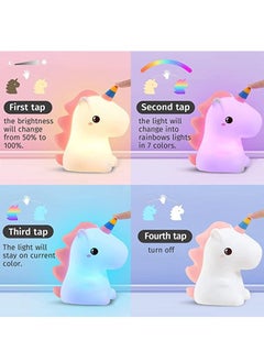 Kelesa Unicorn Night Lights for Girls Bedroom,16 Colors Night Light for Kids, LED Rechargeable Unicorn Lamp, Unicorns Gifts for Girls Night Light, Silicone Night Light Kids Stuff  - Image 3