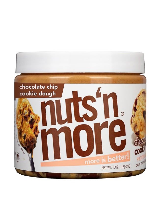 nuts'n more Nuts ‘N More Chocolate Chip Cookie Dough Peanut Butter Spread - High Protein, Low Carb, Low Sugar, Gluten Free, Non-GMO, All-Natural Nut Butter Snack (15oz Jar) - Image 4