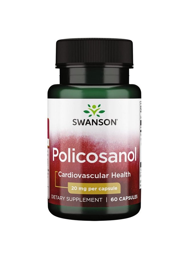Swanson Ultra Swanson Policosanol Supplement Helps Support Cardiovascular Health All Natural Formula Aids Good Heart Health & Function Helps Maintain Healthy Cholesterol Levels (60 Capsules 20Mg Each)  - Image 1
