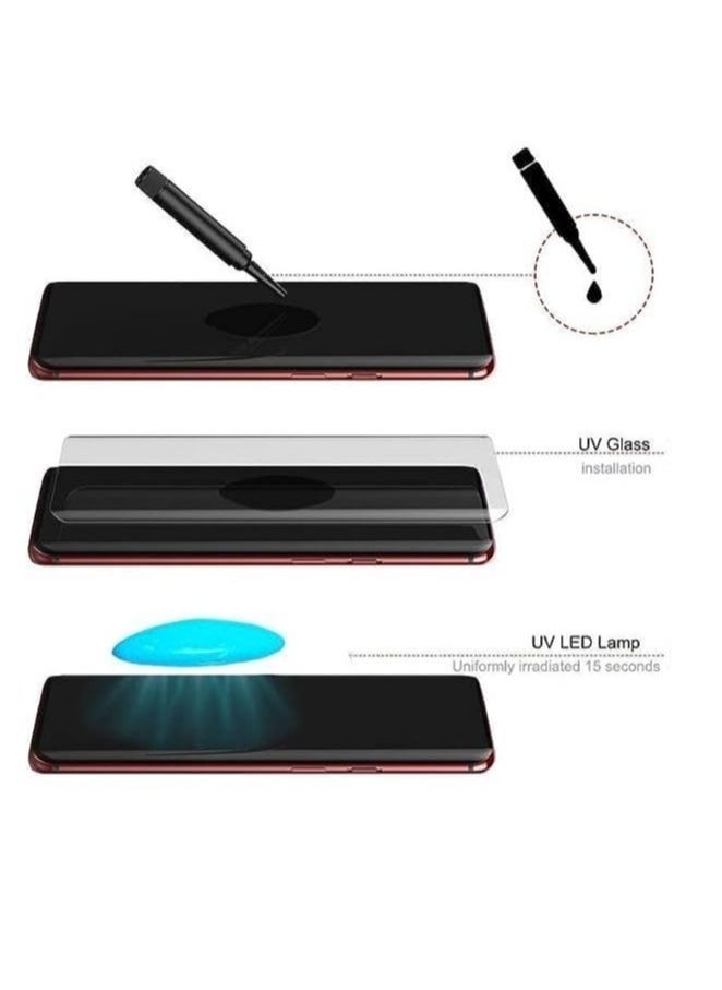 Generic - We are pleased to offer a curved ZC Glass Screen Protector featuring Full UV Glue and LED Lamp Curing, Delicate Touch, and Anti-Explosion Finger Print Unlock for Huawei Pura 70 Ultra - Image 1