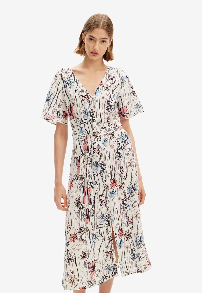 Desigual Women's Floral Midi Dress White - Image 5