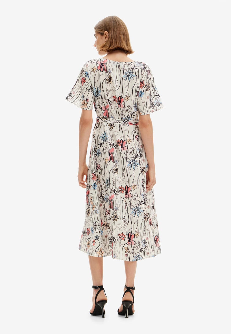 Desigual Women's Floral Midi Dress White - Image 4