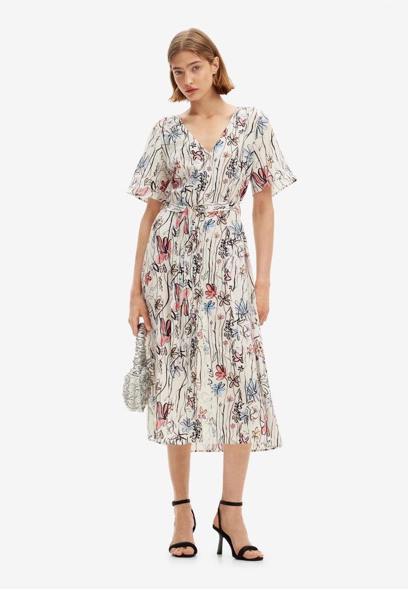 Desigual Women's Floral Midi Dress White - Image 2