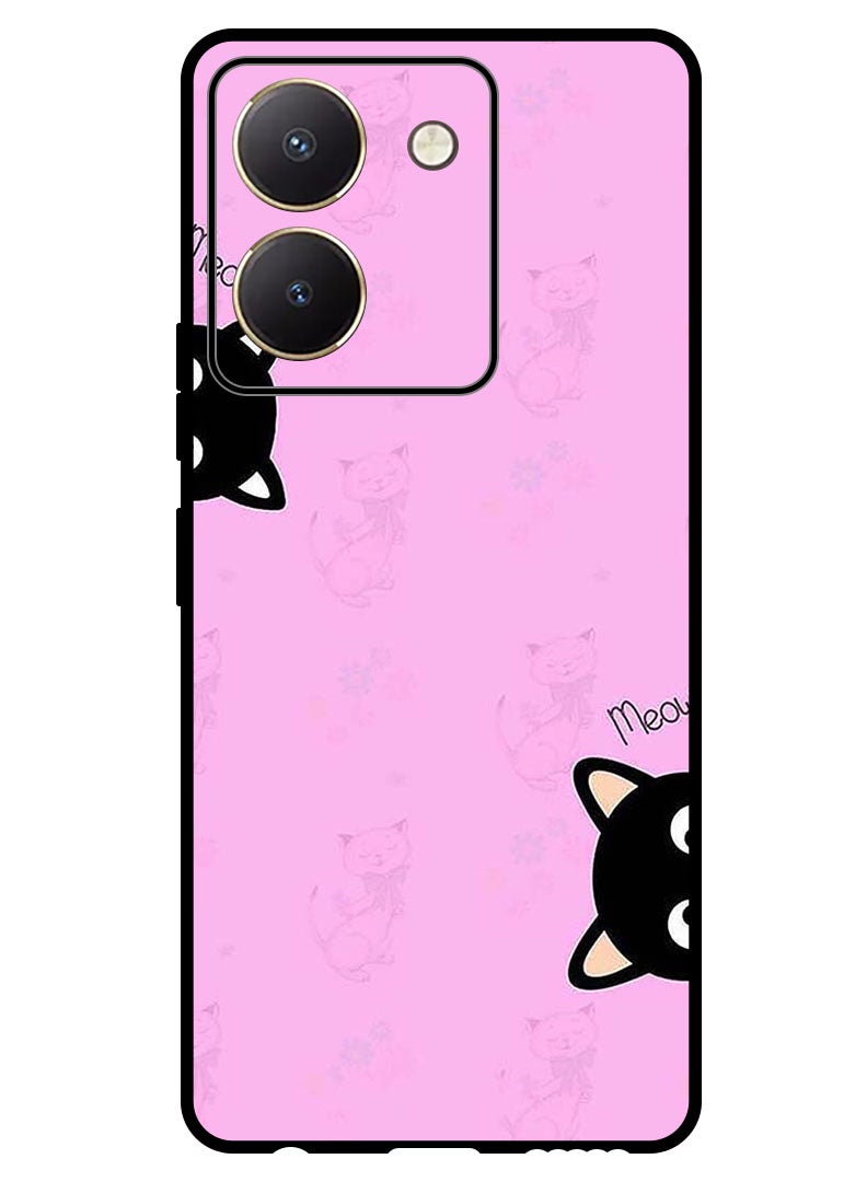 Theodor Protective Case Anti Scratch Shock Proof Bumper Cover For Vivo Y77t Meow Meow - Image 1