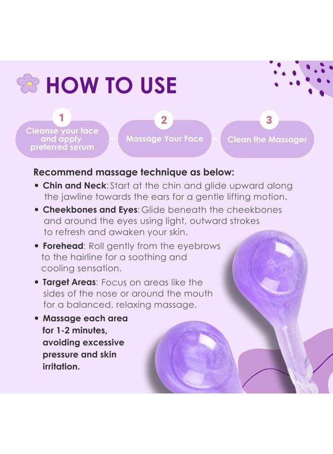 Lazzybeauty Ice Globes for Face Eye, Facial Ice Globes Cooling Ball Sculpting Beauty Tool, Skin Care Icy Roller Reduce Eye Puffy Redness Smooth Wrinkles, Frozen Globes Cryo Stick for Home Spa Relax - Image 3
