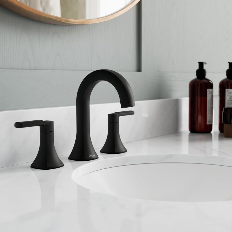 Pfister Vaneri Bathroom Sink Faucet, 8-Inch Widespread, 2-Handle, 3-Hole, NSF Certified, Matte Black Finish, LF049VRIBB - Image 2