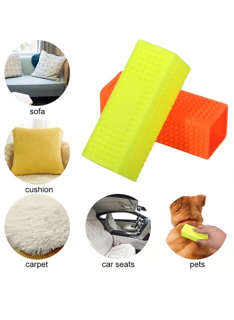 2-Pack Pet Dog Cat Hair Remover Furniture Rubber Block Roller Cleaner, Carpet Brush for Sofa Hollow Cleaner