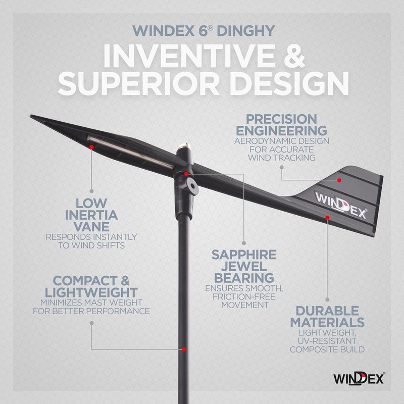 Windex 6 Dinghy - Wind Direction Indicator for Sailing, Sailboat Wind Indicator, Boat Accessories, for Dinghy’s and Smaller Multihull Boats - Image 2