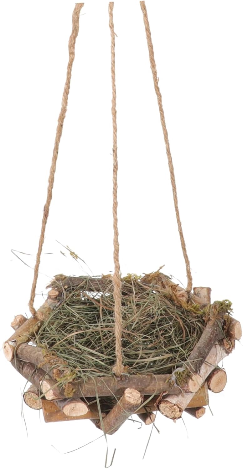 Bird Nest Decor Straw Woven Pendant Unique Garden Ornament Parakeet Nest Accessory - Image 1