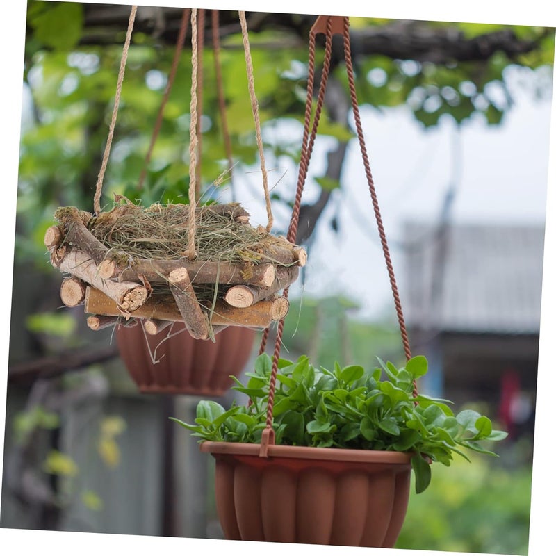 Bird Nest Decor Straw Woven Pendant Unique Garden Ornament Parakeet Nest Accessory - Image 4