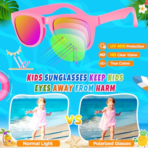 INNOCHEER Kids Sunglasses Bulk - 24 Pack UV400 Protection for Boys Girls 3-10, Party Favor Goodie Bags Stuffers, Summer Pool Beach Birthday Party Favors - Image 2