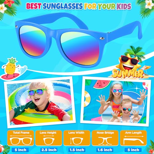 INNOCHEER Kids Sunglasses Bulk - 24 Pack UV400 Protection for Boys Girls 3-10, Party Favor Goodie Bags Stuffers, Summer Pool Beach Birthday Party Favors - Image 3