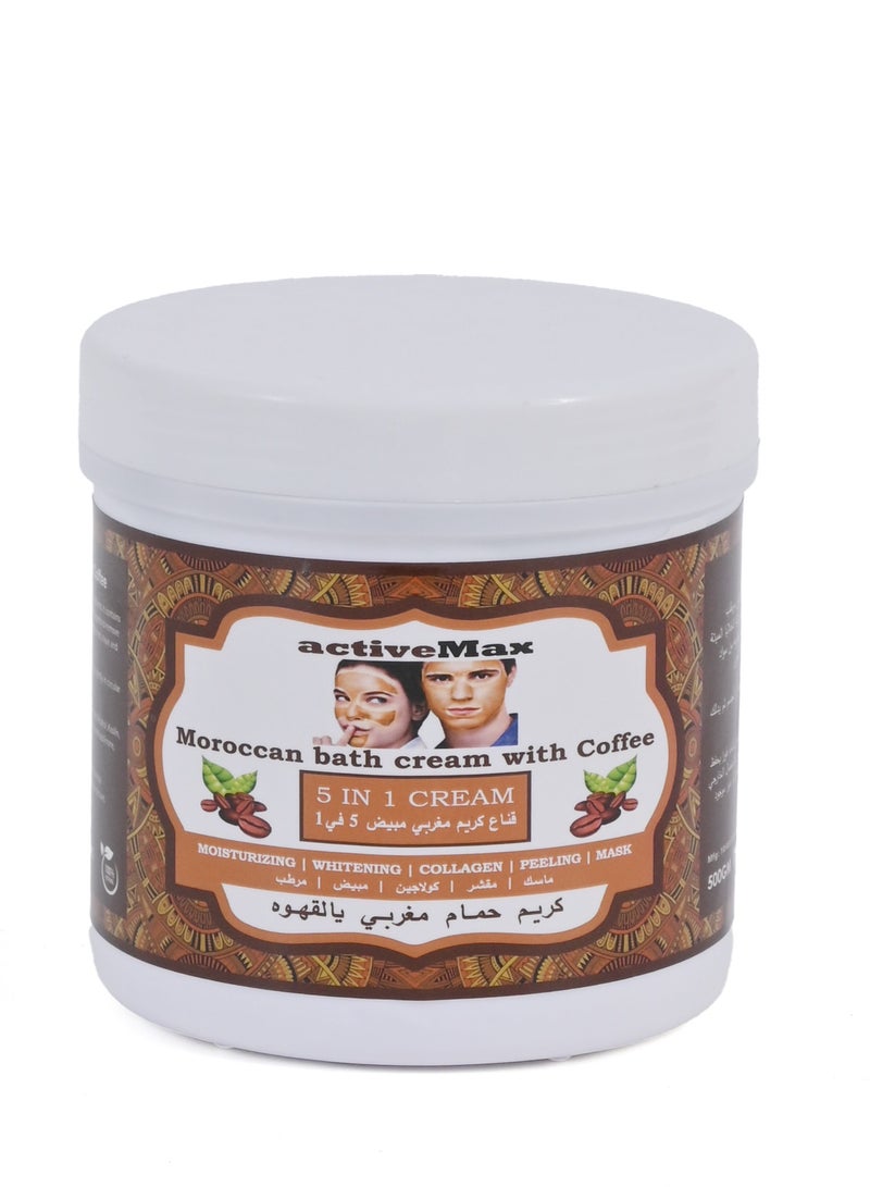 Moroccan Whitening and Peeling Bath Cream 5 in 1 with Pure Coffee 500 gr