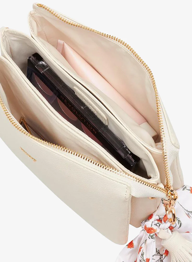 MISSY BEIGE Bow Charm Crossbody Bag With Detachable Strap for Women | Best Price UAE