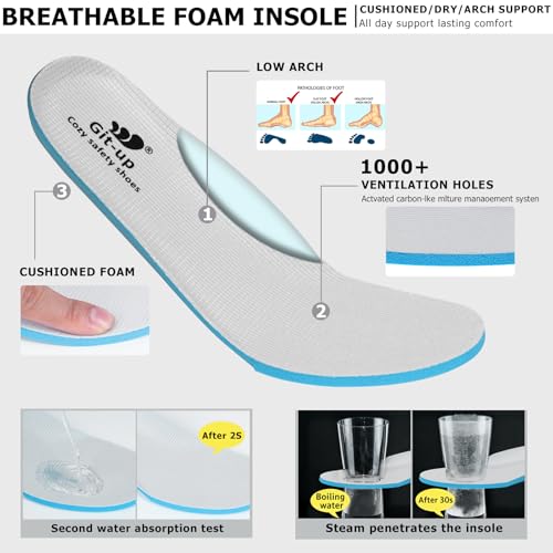 Git-up Women's Comfortable Working Nurse Shoes Non-Slip Adjustable Breathable Walking Buffer Fitness Casual Nursing Orthotic Lightweight Shoes B-Grey - Image 5