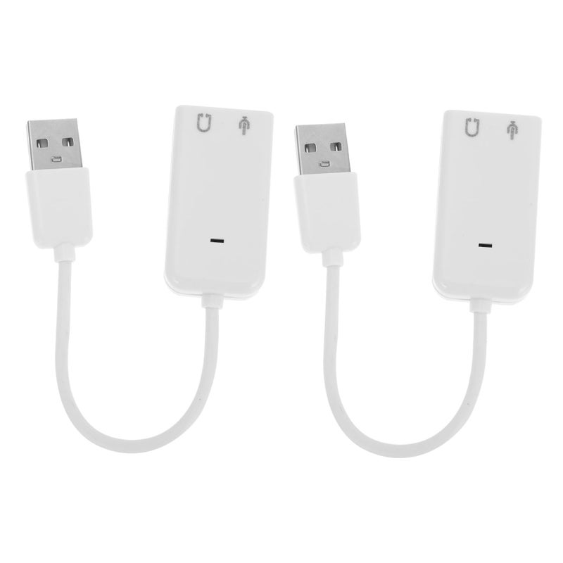 2Pcs USB External Sound Card Adapter with Microphone Input and Headphone Output for Laptop Audio Noise Reduction - Image 2