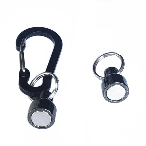 Inf-way 3pcs Super Strong Magnet Split Rings Keychain Hook Hangers Magnetic Net Release Holder/Refrigerator Magnets (Stainless Steel-Max Load 10lbs) - Image 2
