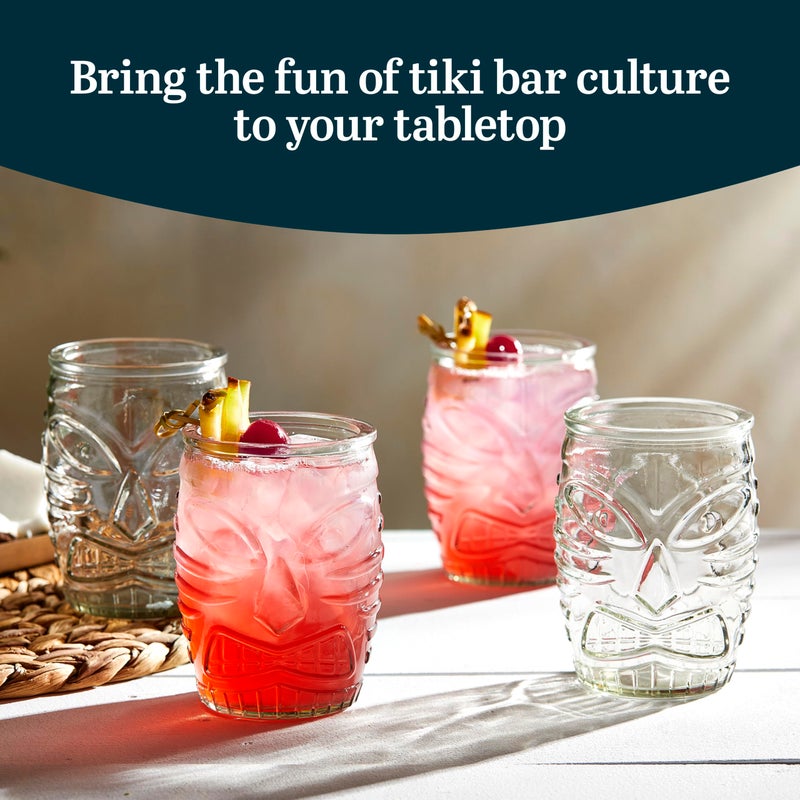 Libbey 4 Piece Modern Bar-Tiki Double Old Fashioned Glass Set, One Size, Clear - Image 2