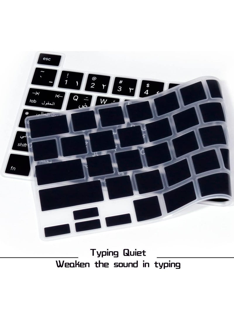 Generic غطاء لوحة مفاتيح رفيع للغاية من السيليكون باللغة العربية لجهاز MacBook Pro 13 بوصة 2020 (موديل A2289/A2251/A2338 M1 Chip) وملحقات MacBook Pro 16&quot; 2019 (موديل A2141)  - Image 2