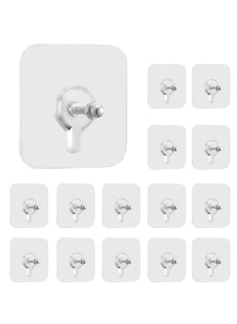 15Pcs Adhesive Wall Screws Hanging Nails for Hanging, Mounting Hooks for Kitchen, Bathroom, Bedroom, Living Room, No Drilling - Image 1