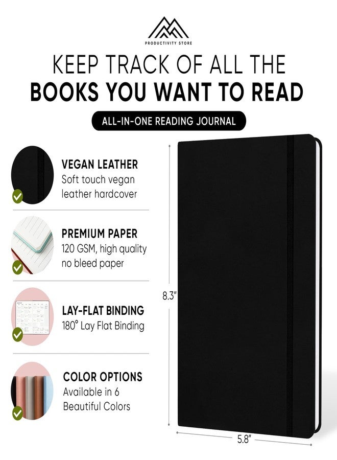 PRODUCTIVITY STORE Reading Journal, Book Journal & Book Tracker - Best Gifts For Book Lovers & Gifts For Readers - 65 Book Reviews - A5, 5.8” x 8.3 - Black - Image 2