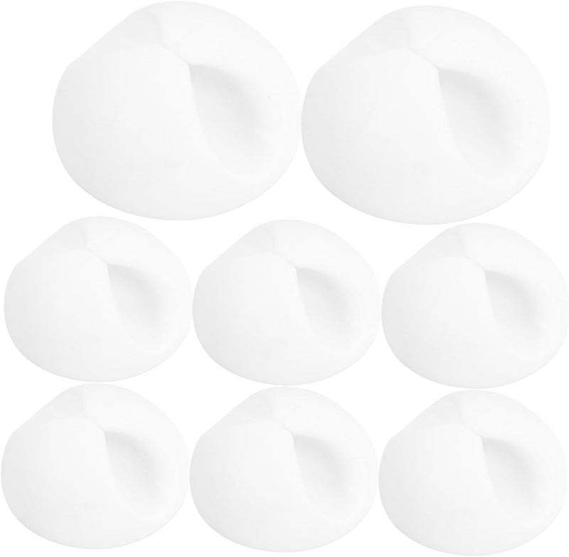 White 8 Pack Adhesive Cable Clips Cord Organizer For USB Wires Headphones Home Office Car - Image 1
